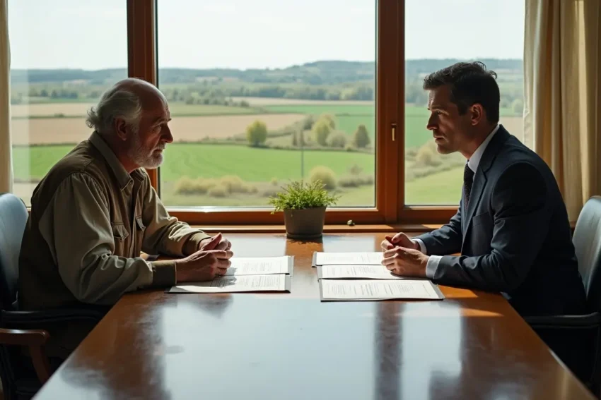 landowner negotiating with government over property acquisition and compensation