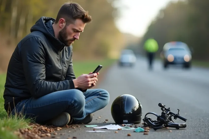 motorcycle accident victim documenting evidence to support compensation claim