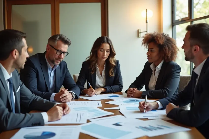 legal team reviewing litigation financing options for fair access to justice